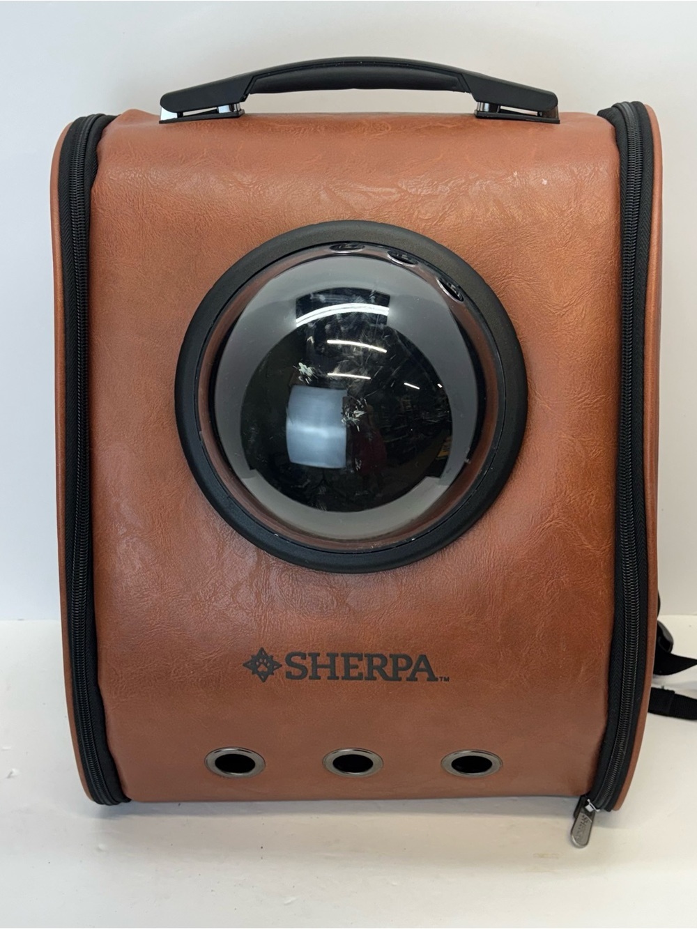 SHERPA Brown Bubble Backpack Cat Carrier with Viewing Dome